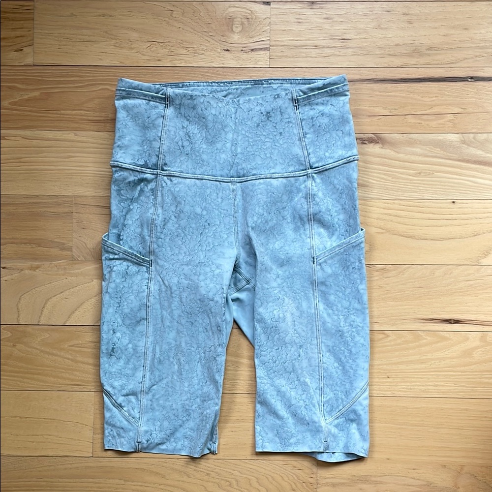Lululemon Athletica Light Blue Athletic Shorts High Waist Stretch